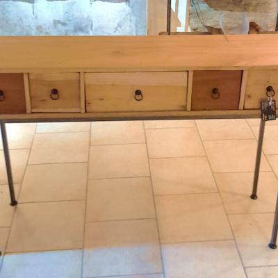 Console bois métal -  Largeur 137cm  Hauteur 86cm Profondeur 36cm