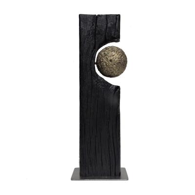 Bois Laiton Métal - Hauteur 41 cm   largeur 11 cm  profondeur 8 cm